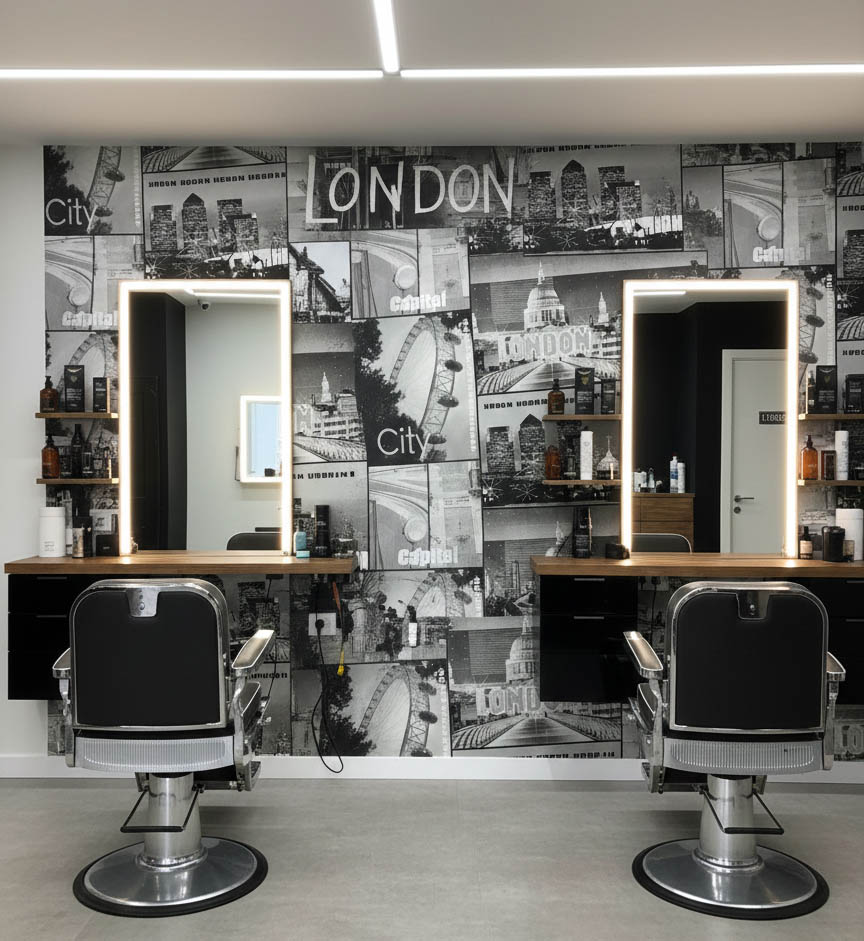 Siyah Beyaz Gümüş Simli Mimari Desen Duvar Kağıdı 