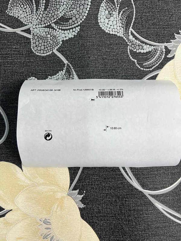 Siyah Çiçek Desen Duvar Kağıdı 126857/B