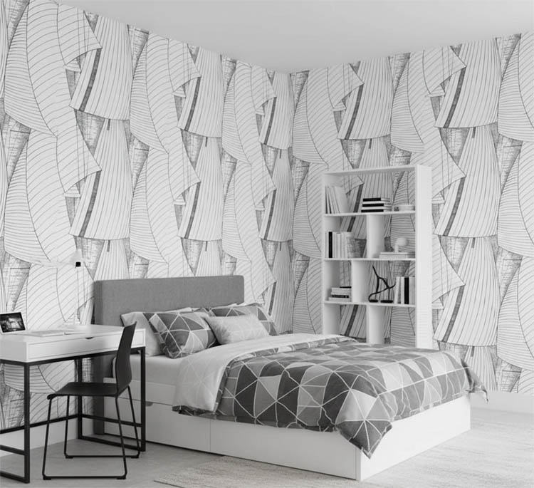 Siyah Krem Çizgi Desenli Duvar Kağıdı 2870