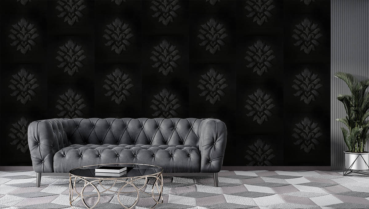 Siyah Lüks 3D Desen Ucuz Duvar Kağıdı 54040