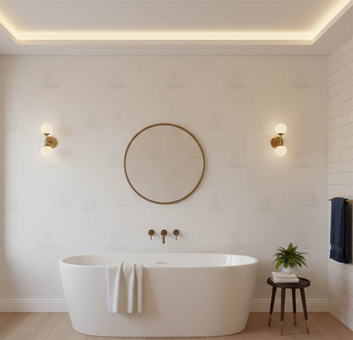 Soft Bej Gemi Desen Duvar Kağıdı 2871