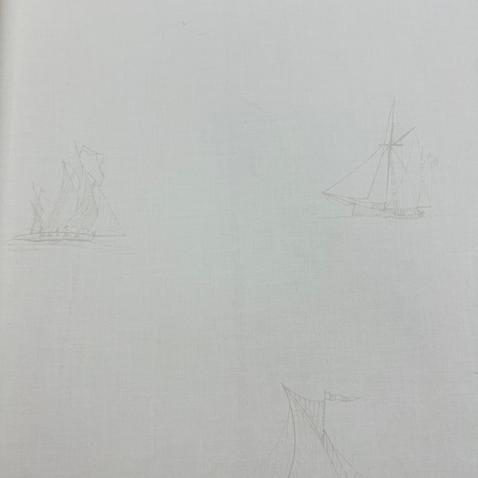 Soft Bej Gemi Desen Duvar Kağıdı 2871