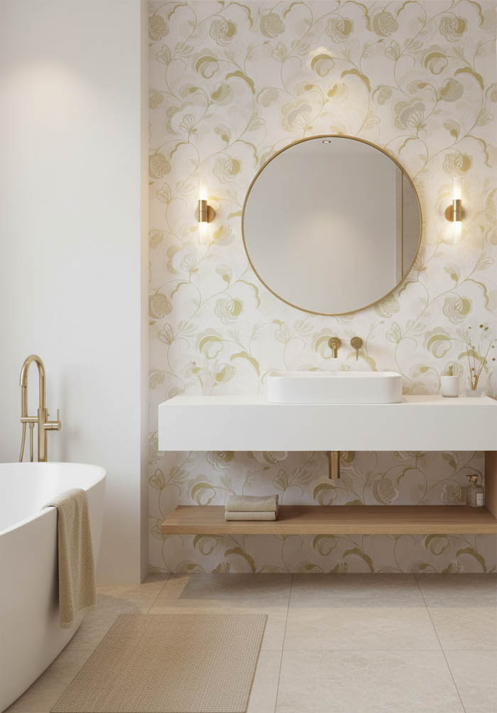 Soft Fıstık Yeşili Çiçek Desen Duvar Kağıdı 111035