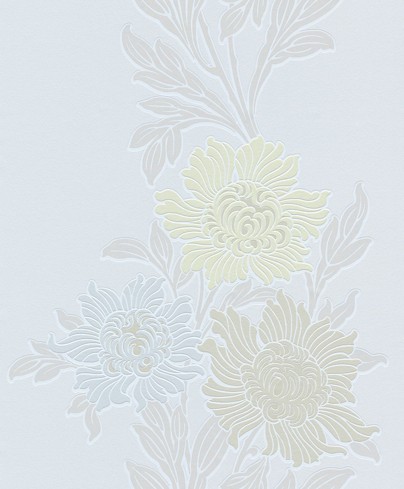 Soft Mavi Arka Plan Renki Çiçekler Ucuz Duvar Kağıdı  771411