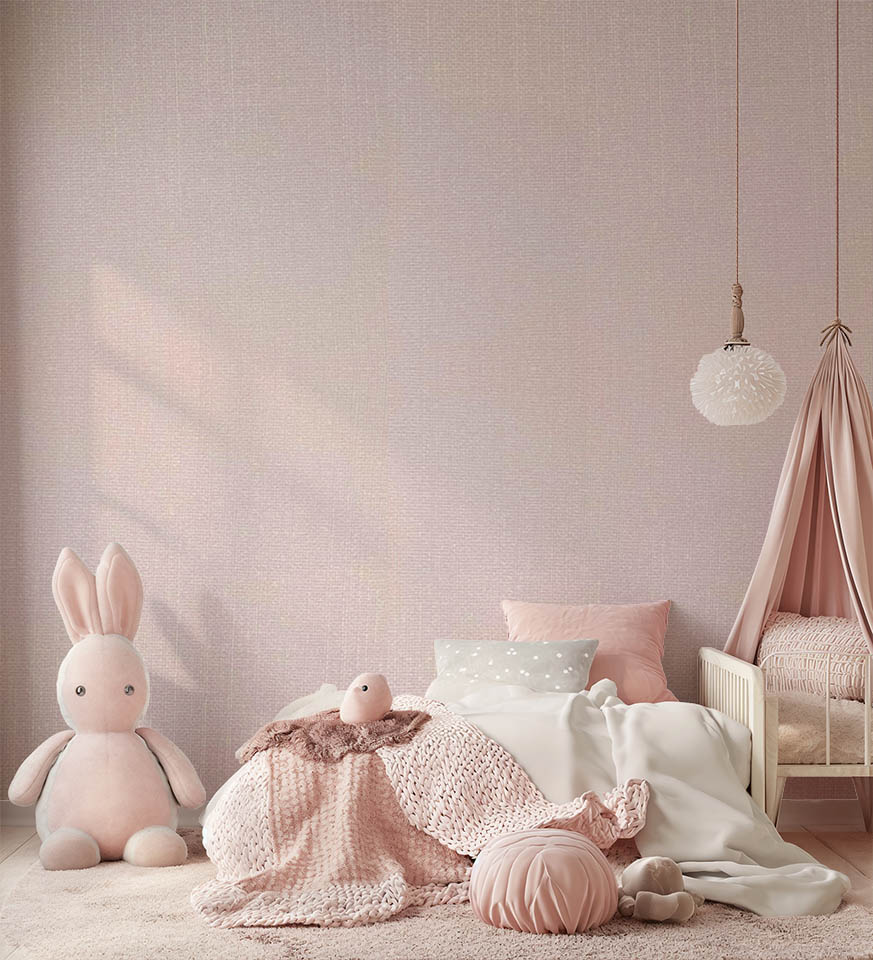 Soft Pembe Dikey Çizgili 16 M2 Duvar Kağıdı 55235