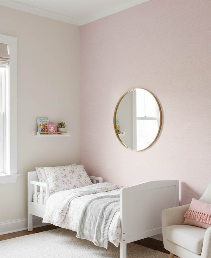 Soft Pembe Dikey Çizgili 16 M2 Duvar Kağıdı 55235