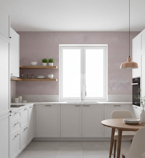 Soft Pembe Düz Dokulu Ucuz Duvar Kağıdı 55212