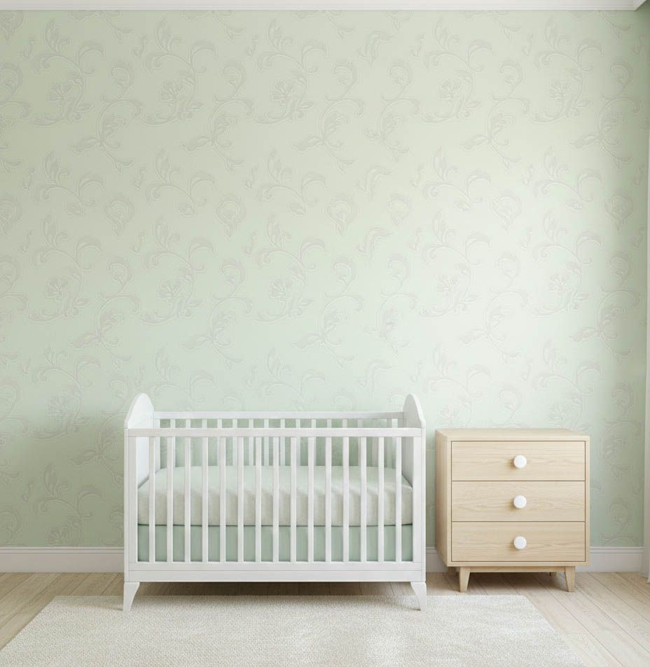 Soft Yeşil Desenli Duvar Kağıdı 773668