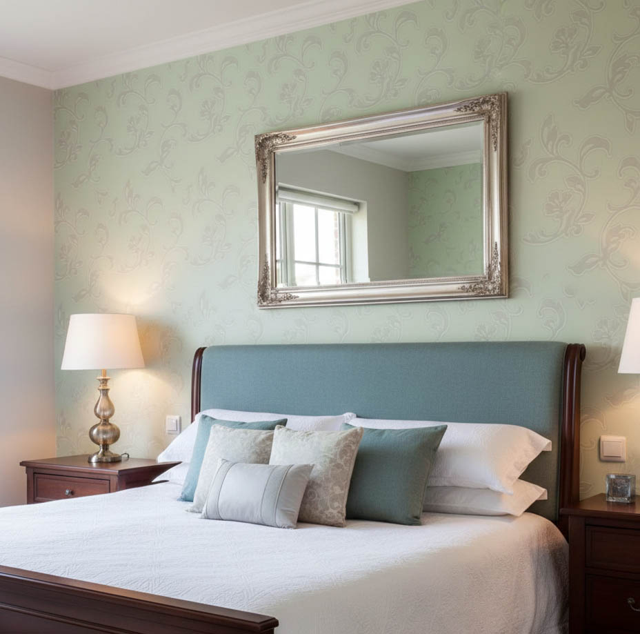 Soft Yeşil Desenli Duvar Kağıdı 773668