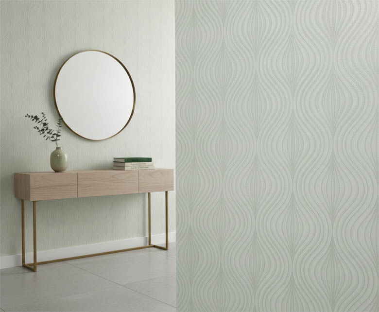 Soft Yeşil Kendinden Dokulu Desen Duvar Kağıdı 31496