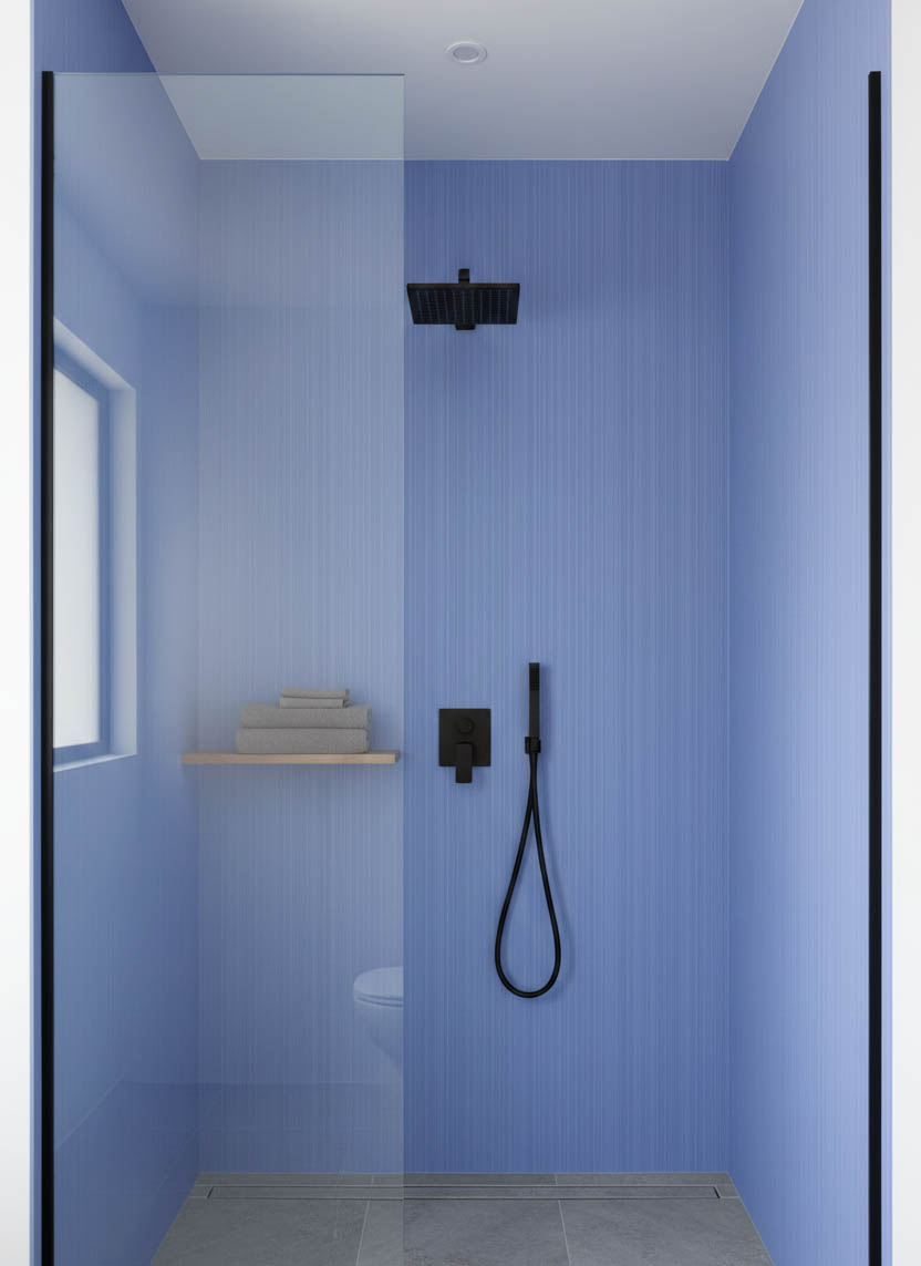 Spar - Çizgili Mavi Banyo Mutfak Duvar Kağıdı - Su Geçirmez Neme Dayanıklı