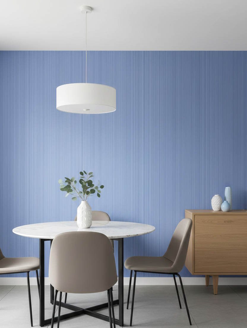 Spar - Çizgili Mavi Banyo Mutfak Duvar Kağıdı - Su Geçirmez Neme Dayanıklı