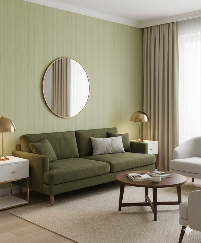 Spar- Çizgili Sarı Banyo Mutfak Duvar Kağıdı - Su Geçirmez Neme Dayanıklı