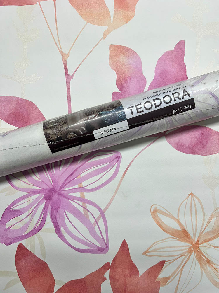 Suluboya Renkli Simli Çiçekler Ucuz Duvar Kağıdı 55946