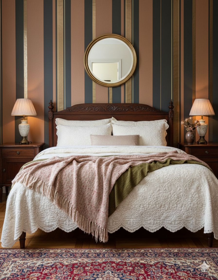 Turuncu Gold Çizgili Duvar Kağıdı 53482