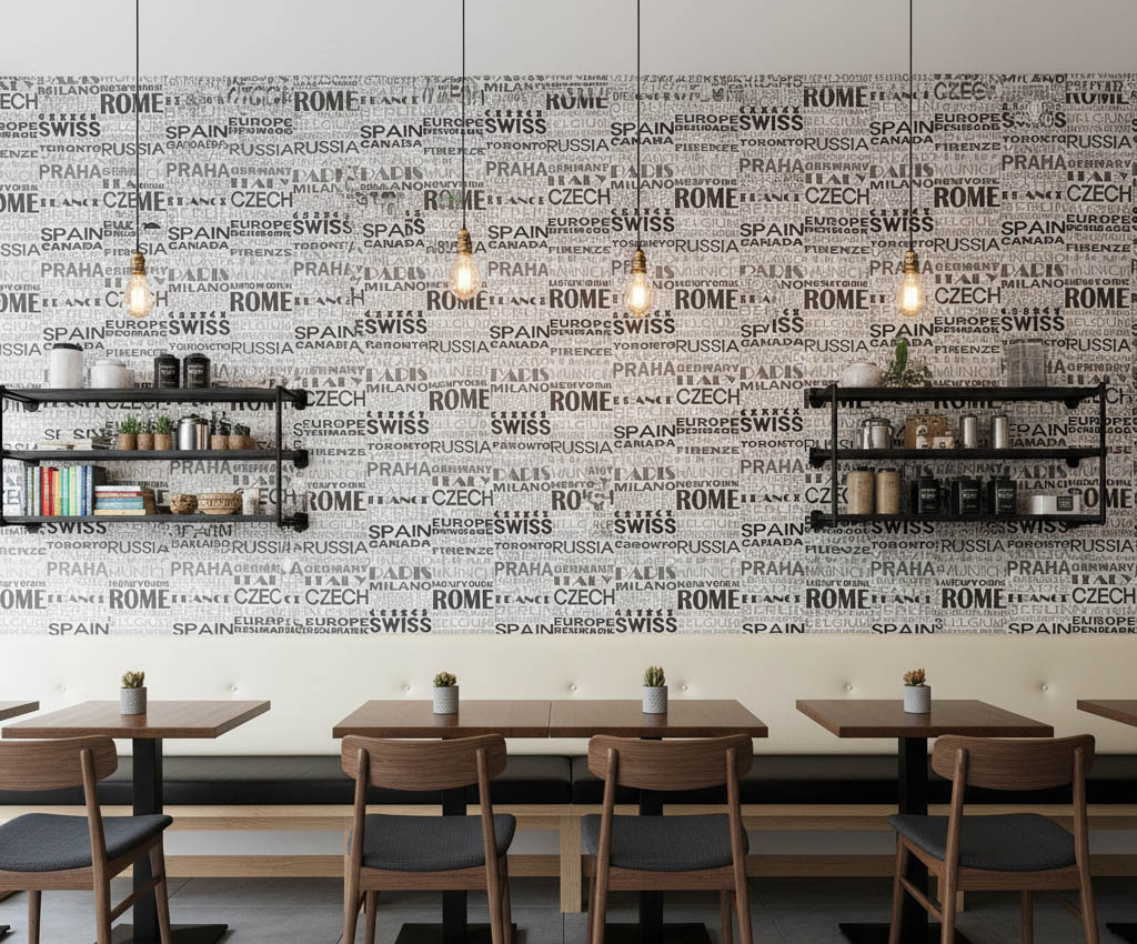 Uluslararası Metropollerin Ritmini Siyah Gri Tonların Sadeliğiyle Harmanlayan Premium Tipografi Serisi 16 M2 Duvar Kağıdı 