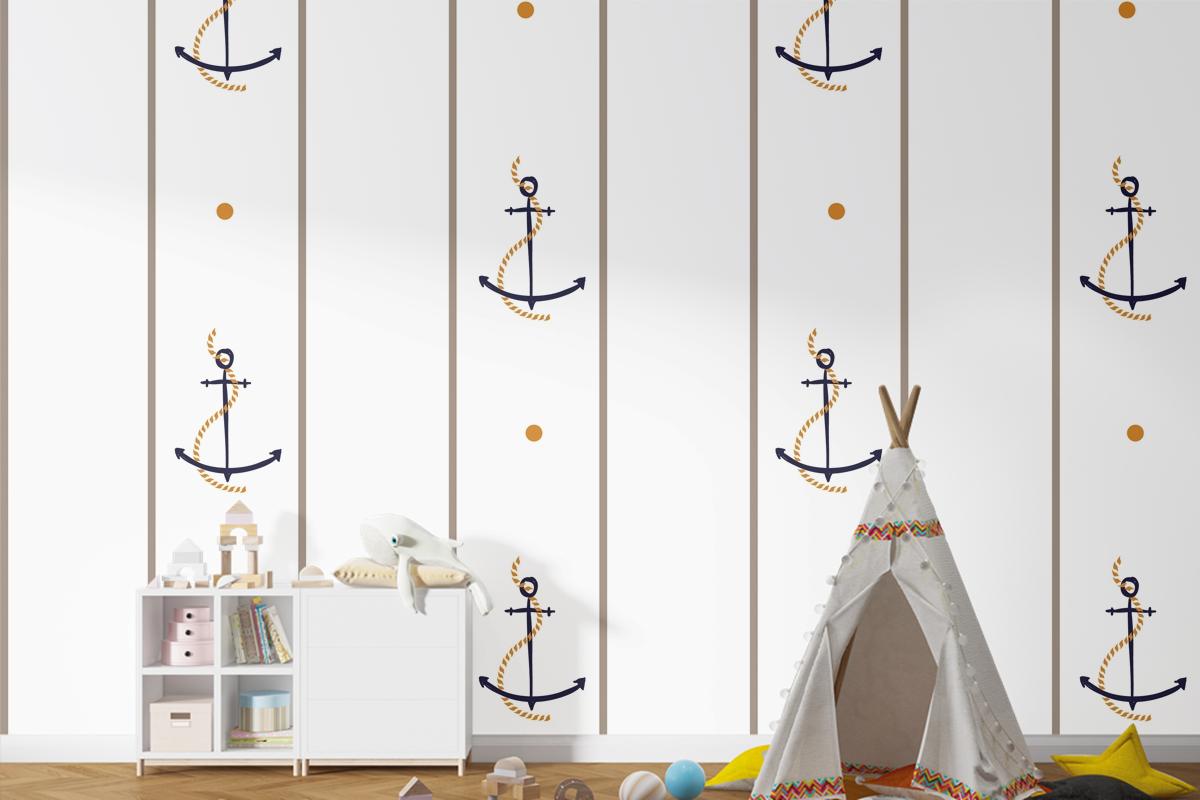 Vektör Kesintisiz Retro Desen Çocuk Odası Duvar Kağıdı