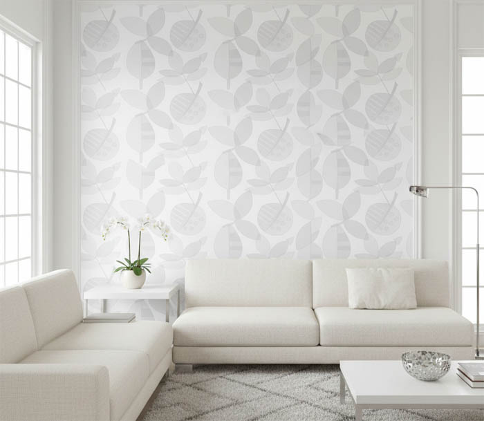 Yapraklı Parlak Desenli Duvar Kağıdı 2809