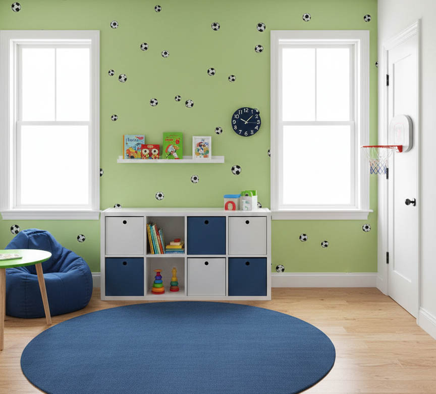 Yeşil Arka Plan Futbol Topu Desen Ucuz Duvar Kağıdı 217605