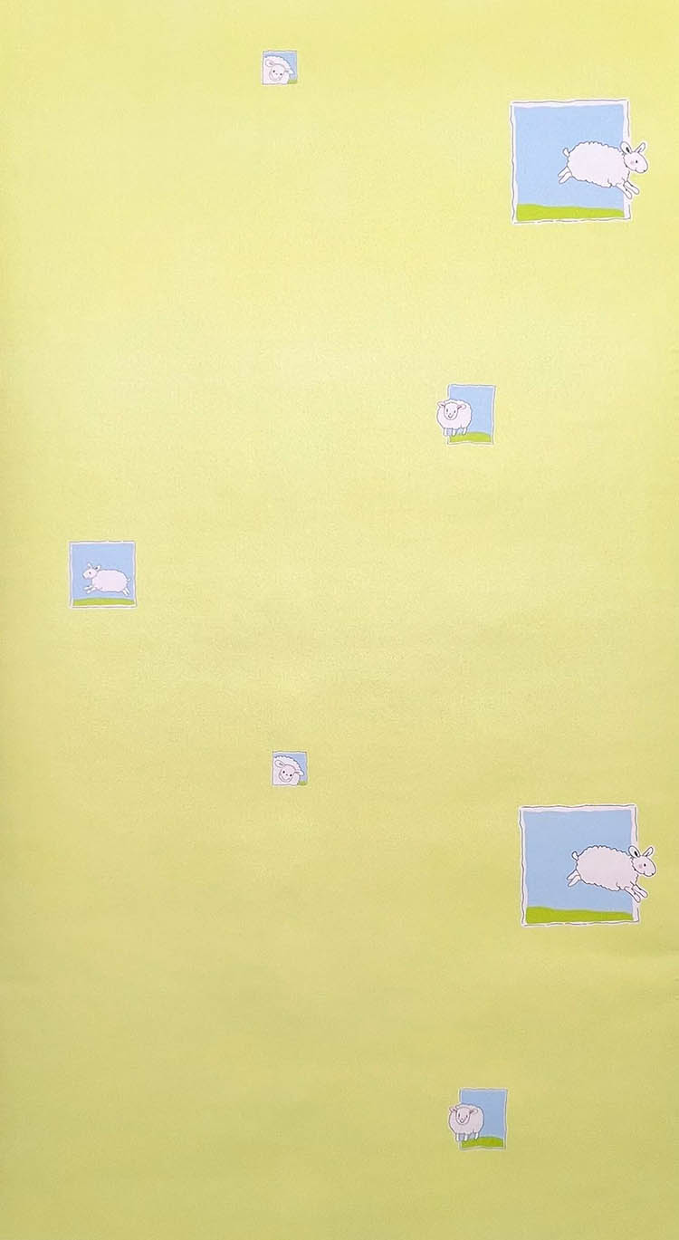 Yeşil Desen Kuzu Desen Ucuz Duvar Kağıdı 23613