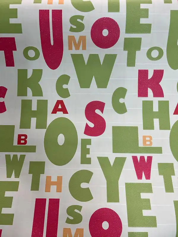 Yeşil Kırmızı Harfler 16 M2 Duvar Kağıdı 81362