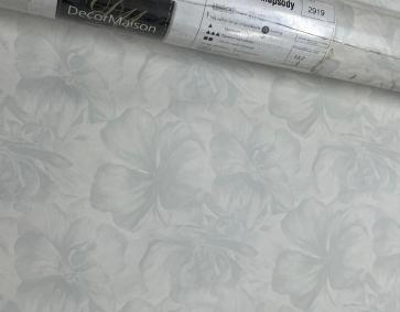 Beyaz Açık Mavi Çiçek Desenli Duvar Kağıdı 2919