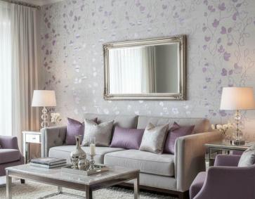 Beyaz Pembe Çiçek Desen Ucuz Duvar Kağıdı 53722