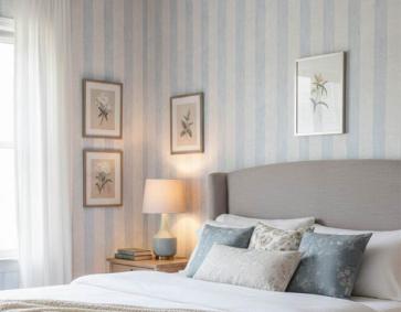 Beyaz Soft Mavi Ucuz Duvar Kağıdı Vinilico 22