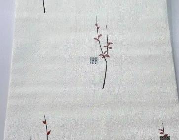 Beyaz Üzeri Kırmızı Çiçek Desen Ucuz Duvar Kağıdı 53750