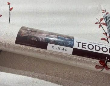 Beyaz Üzeri Kırmızı Çiçekli Desen Ucuz Duvar Kağıdı 53634