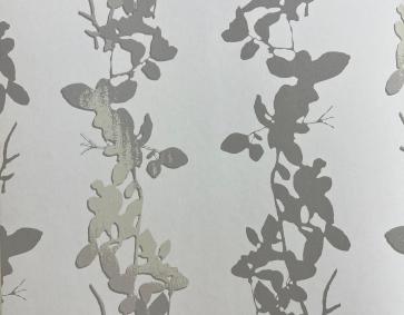 Gri Krem Çiçek Desenli Duvar Kağıdı 112035