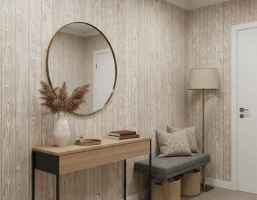 Kahve Açık Ton Ahşap Desen 16 M2 Duvar Kağıdı 39098-1