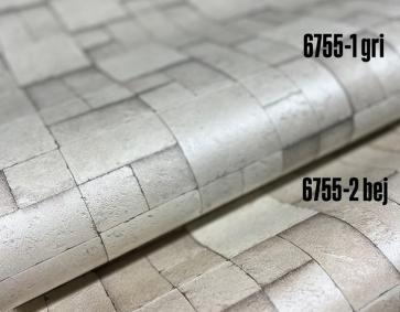 Kare Taş Desen Krem 16 M2 Duvar Kağıdı 6755-2