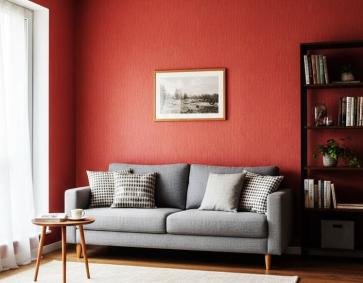 Kırmızı Dokulu Ucuz Duvar Kağıdı 54124