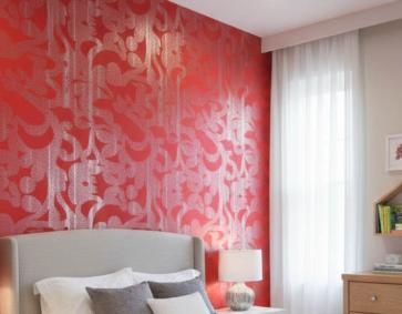 Kırmızı Gümüş Ucuz Duvar Kağıdı 88822