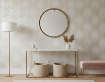 Krem Beyaz Desenli Duvar Kağıdı 111028