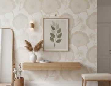 Krem Çiçek Desen Duvar Kağıdı 11036