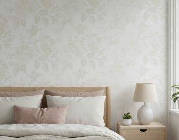 Krem Çiçek Desenli Duvar Kağıdı 2932