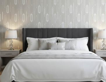 Krem Geometrik Desenli Duvar Kağıdı 111019