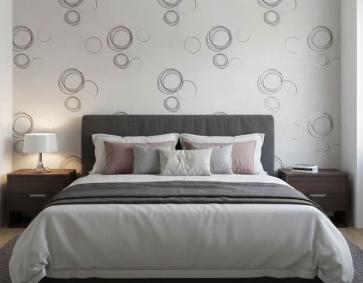 Krem Kahve Yuvarlak Desenli Ucuz Duvar Kağıdı 53626