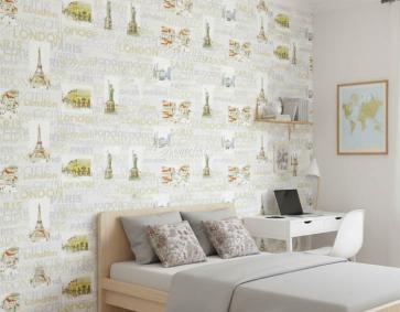 Krem Ülkeler 16 M2 Duvar Kağıdı 81371