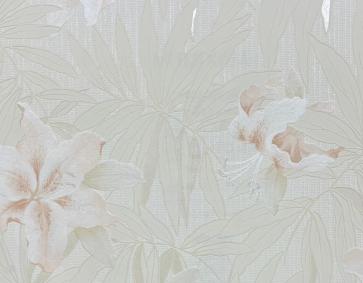 Krem Yapraklar Çiçekler Tropikal Duvar Kağıdı 669503