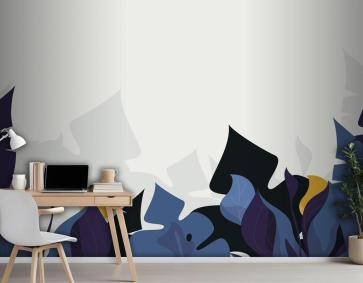 Tropikal Tasarım Ofis Duvar Kağıdı 