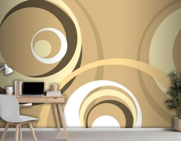 Dairesel Dalgalı Şekilli Retro Arka Plan Ofis Duvar Kağıdı