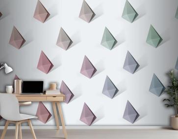 Renkli Kağıt El Sanatları Elmas Şekli Desenli Ofis Duvar Kağıdı