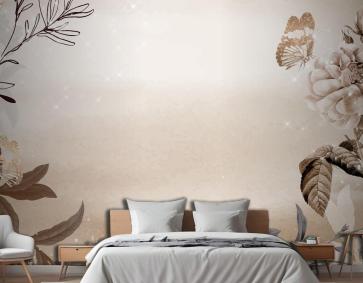 Çiçek Arka Plan Estetik Sınır Yatak Odası Duvar Kağıdı