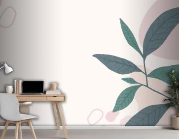 Estetik Pastel Botanik Soyut Ofis Duvar Kağıdı 