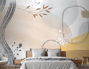 Suluboya Soyut Doodle Arka Plan Yatak Odası Duvar Kağıdı