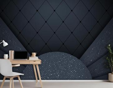 Siyah Kağıt Katmanlı Soyut 3D Arka Plan Grafik Tasarım Öğesi Ofis Duvar Kağıdı