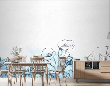 Soyut Suluboya Çiçek Arka Plan Duvar Kağıdı